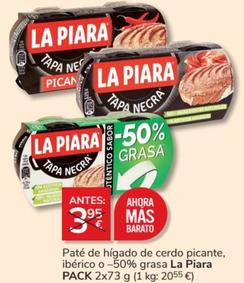 Oferta de La Piara - Paté De Hígado De Cerdo Picante por 3€ en Consum
