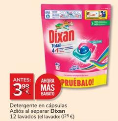 Oferta de Dixan - Detergente En Cápsulas Adiós Al Separar 12 Lavados por 3€ en Consum