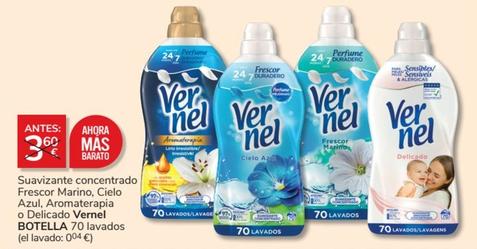 Oferta de Vernel - Suavizante Concentrado Frescor Marino, Cielo Azul, Aromaterapia O Delicado por 3€ en Consum