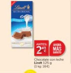 Oferta de Lindt - Chocolate Con Leche por 2€ en Consum