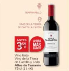 Oferta de Altos De Tamarón - Vino Tinto Vino De La Tierra De Castilla Y León por 3€ en Consum