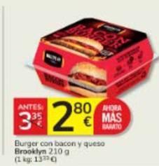 Oferta de Brooklyn - Burger Con Bacon Y Queso por 2,8€ en Consum