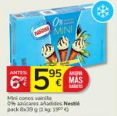 Oferta de Nestlé - Mini Conos Vainilla 0% Azúcares Añadidos por 5,95€ en Consum