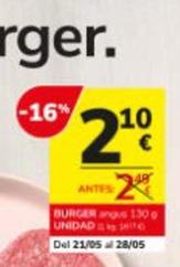 Oferta de Hamburguesas por 2,1€ en Consum