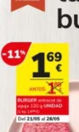 Oferta de Burger por 1,69€ en Consum