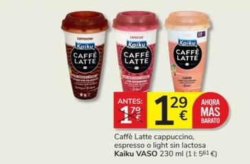 Oferta de Kaiku - Caffè Latte Cappuccino / Espresso / Light Sin Lactosa por 1,29€ en Consum