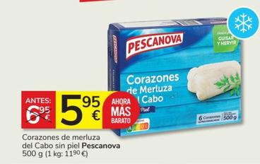 Oferta de Pescanova - Corazones De Merluza Del Cabo Sin Piel por 5,95€ en Consum