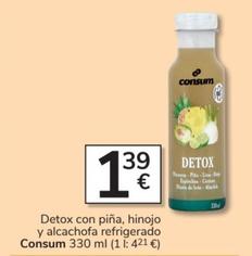 Oferta de Consum - Detox Con Piña, Hinojo Y Alcachofa Refrigerado por 1,39€ en Consum