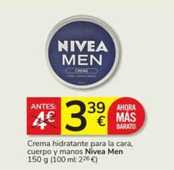 Oferta de Nivea - Men Crema Hidratante Para La Cara por 3,39€ en Consum