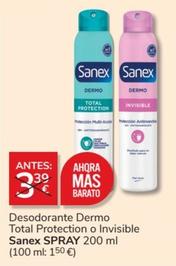 Oferta de Sanex - Desodorante Dermo Total Protection O Invisible Spray por 3,39€ en Consum