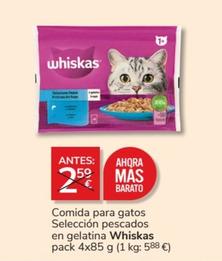 Oferta de Whiskas - Comida Para Gatos Selección Pescados En Gelatina por 2€ en Consum