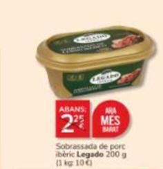 Oferta de Legado - Sobrassada De Porc Ibèric por 2€ en Consum