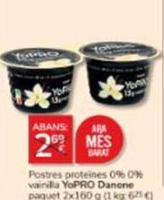 Oferta de Danone - Postres Proteines 0% 0% Vainilla Yopro por 2€ en Consum