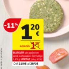 Oferta de Burger por 1,2€ en Consum