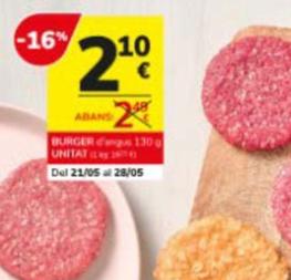 Oferta de Burger por 2,1€ en Consum