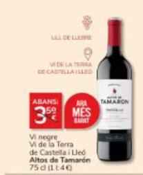 Oferta de Altos De Tamarón - Vi Negre Vi De La Terra De Castella I Lled por 3€ en Consum
