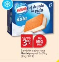 Oferta de Nestlé - Sandvitx Sabor Nata por 3€ en Consum