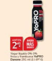 Oferta de Danone - Yogur Líquido 0% 0% Fresa Y Frambuesa por 2€ en Consum