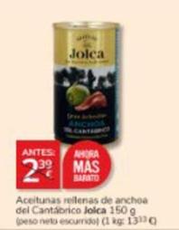 Oferta de Jolca - Aceitunas Rellenas De Anchoa Del Cantábrico por 2€ en Consum