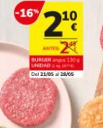 Oferta de Burger Angus por 2,1€ en Consum