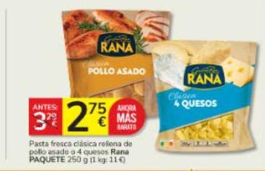 Oferta de Rana - Pasta Fresca Clásica Rellena De Pollo Asado O 4 Quesos por 2,75€ en Consum