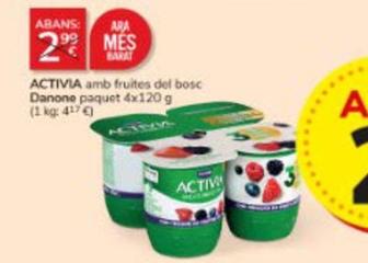 Oferta de Danone - Activia Amb Fruites Del Bosc por 2€ en Consum