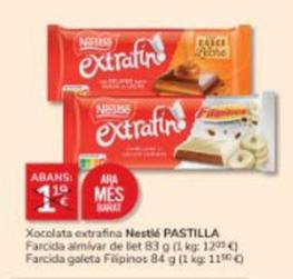 Oferta de Nestlé - Xocolata Extrafina Farcida Almivar De Let / Farcida Galeta Filipinos por 1€ en Consum