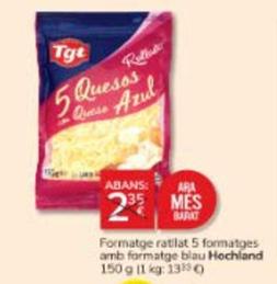 Oferta de Hochland - Formatge Ratilat 5 Formatges Amb Formatge Blau por 2€ en Consum
