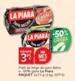 Oferta de La Piara - Paté De Fetge De Porc Ibèric por 3€ en Consum