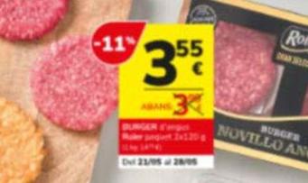 Oferta de Burger por 3,55€ en Consum