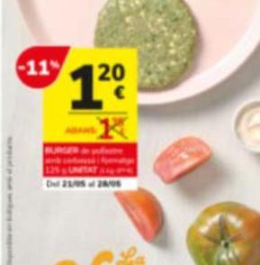 Oferta de Burger por 1,2€ en Consum