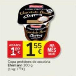Oferta de Ehrmann - Copa Proteines De Xocolata por 1,55€ en Consum