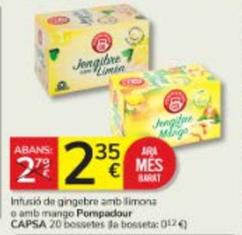 Oferta de Pompadour - Infusió De Gingebre Amb Limona / Amb Mango por 2,35€ en Consum