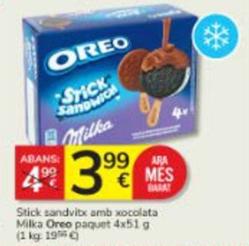 Oferta de Oreo - Stick Sandvitx Amb Xocolata Milka por 3,99€ en Consum