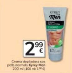 Oferta de Kyrey - Crema Depiladora Cos Pells Normals por 2,99€ en Consum