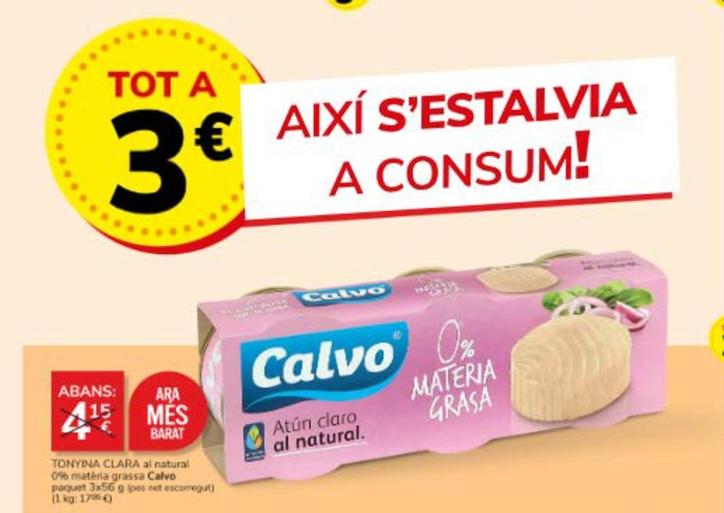 Oferta de Calvo - Tonyina Clara por 3€ en Consum