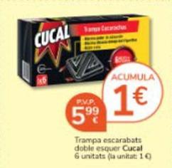 Oferta de Cucal - Trampa Escarabats Doble Esquer por 5,99€ en Consum