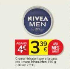 Oferta de Nivea - Crema Hidratant Per A La Cara Cos I Mans por 3,39€ en Consum
