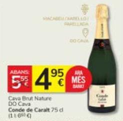 Oferta de Conde De Caralt - Cava Brut Nature DO Cava por 4,95€ en Consum