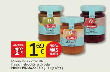 Oferta de Helios - Mermelada Extra 0% Fresa / Melocotón / Ciruela por 1,69€ en Consum