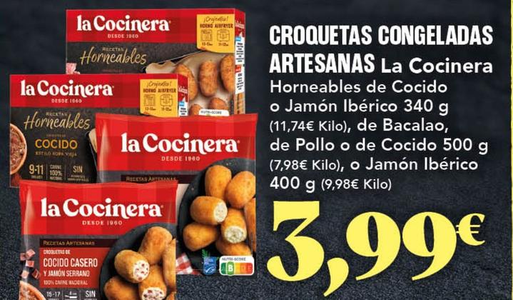 Oferta de La Cocinera - Croquetas Congeladas Artesanas por 3,99€ en Gadis