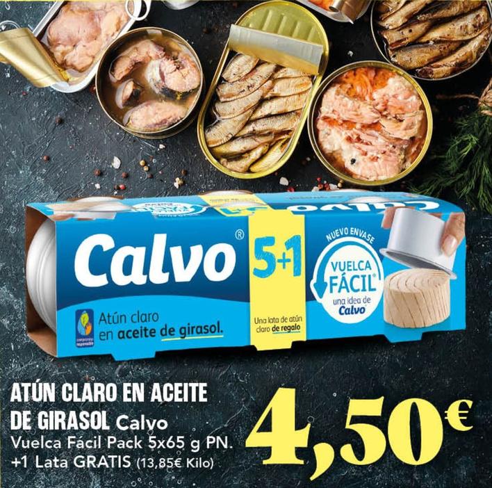 Oferta de Calvo - Atún Claro En Aceite De Girasol por 4,5€ en Gadis
