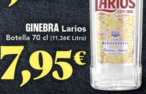 Oferta de Larios - Ginebra por 7,95€ en Gadis