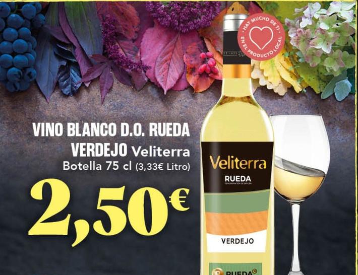 Oferta de Veliterra - Vino Blanco D.o. Rueda Verdejo por 2,5€ en Gadis