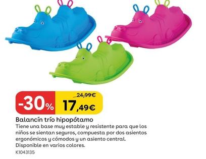 Oferta de Balancín Trío Hipopótamo por 17,49€ en ToysRus