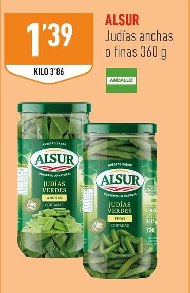 Oferta de Alsur - Judias Anchas O Finas por 1,39€ en Supermercados Deza