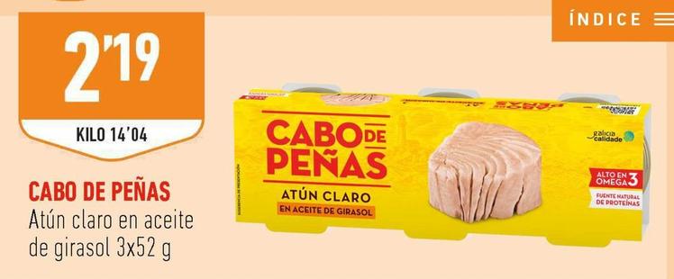 Oferta de Cabo De Peñas - Atun Claro En Aceite De Girasol por 2,19€ en Supermercados Deza