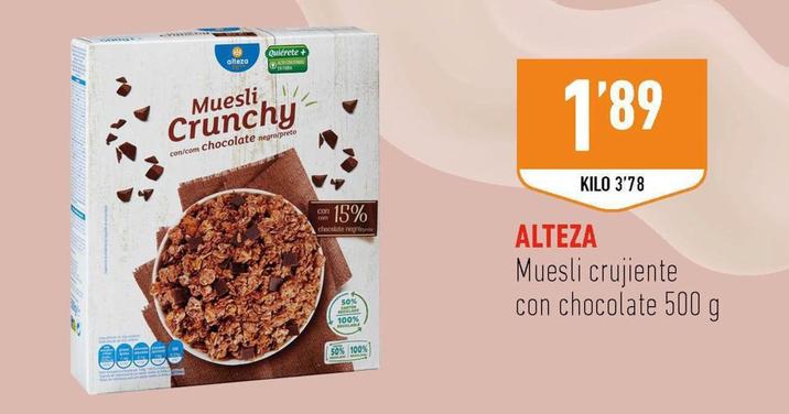 Oferta de Alteza - Muesli Crujiente Con Chocolate por 1,89€ en Supermercados Deza