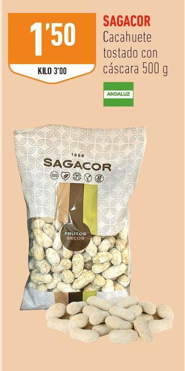Oferta de Sagacor - Cacahuete Tostado Con Cáscara por 1,5€ en Supermercados Deza