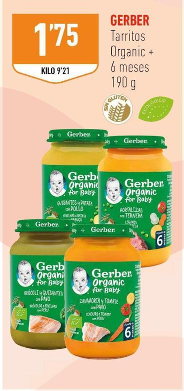 Oferta de Gerber - Tarritos Organic + 6 Meses por 1,75€ en Supermercados Deza